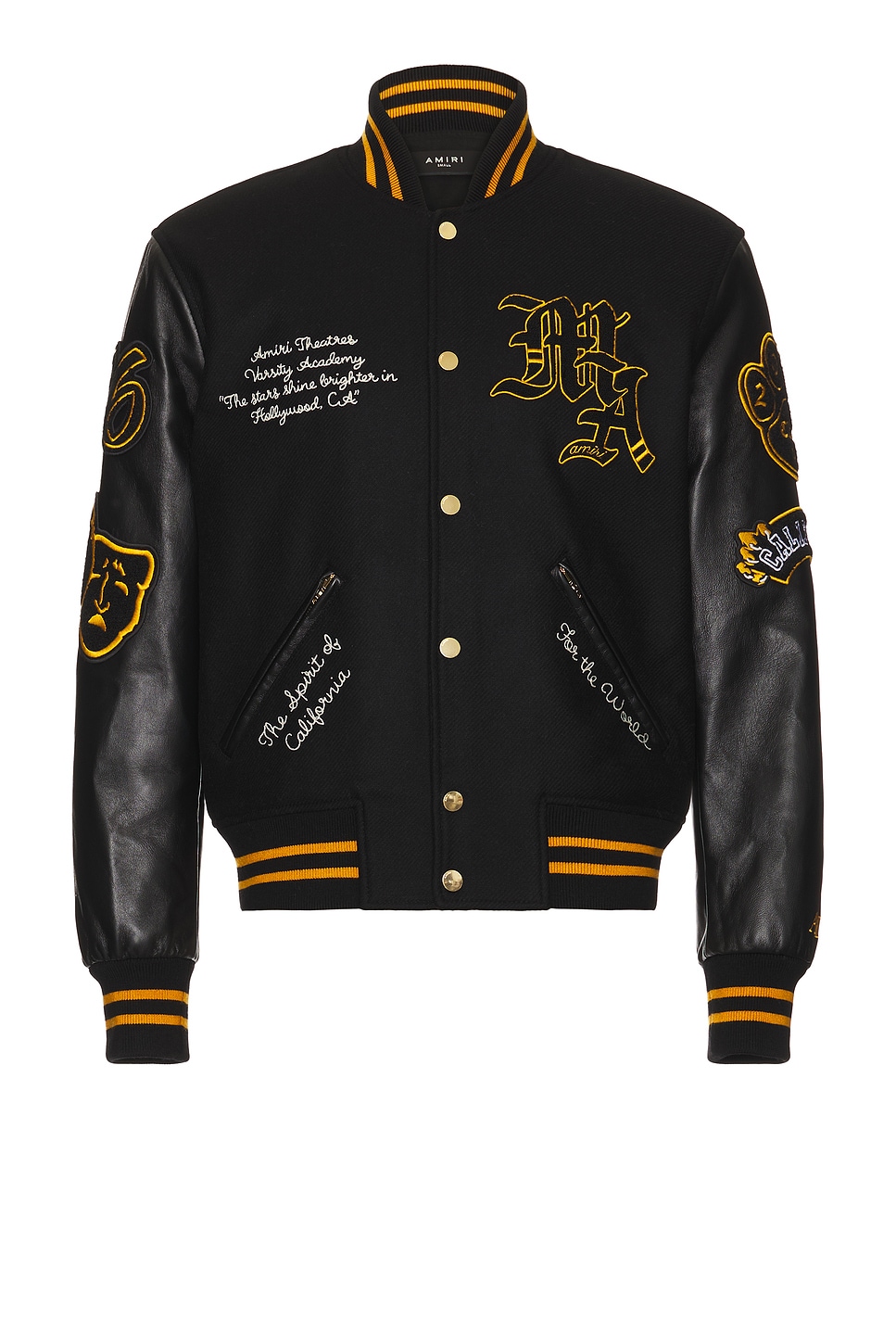 Lion Varsity Jacket in Black