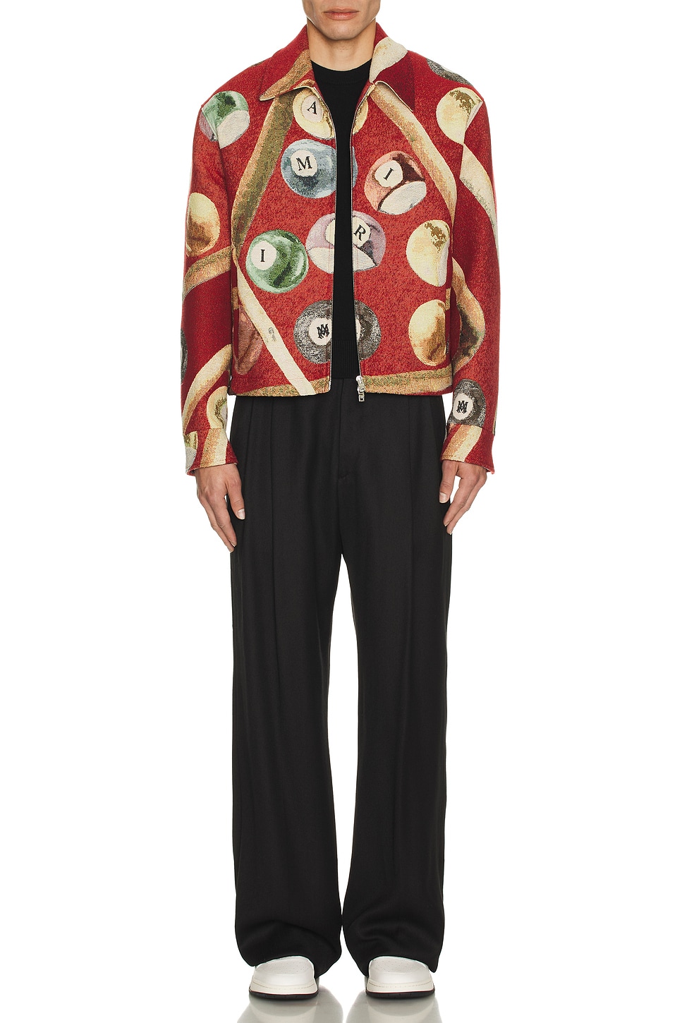 Image 1 of Amiri Billiards Tapestry Blouson in Deep Red