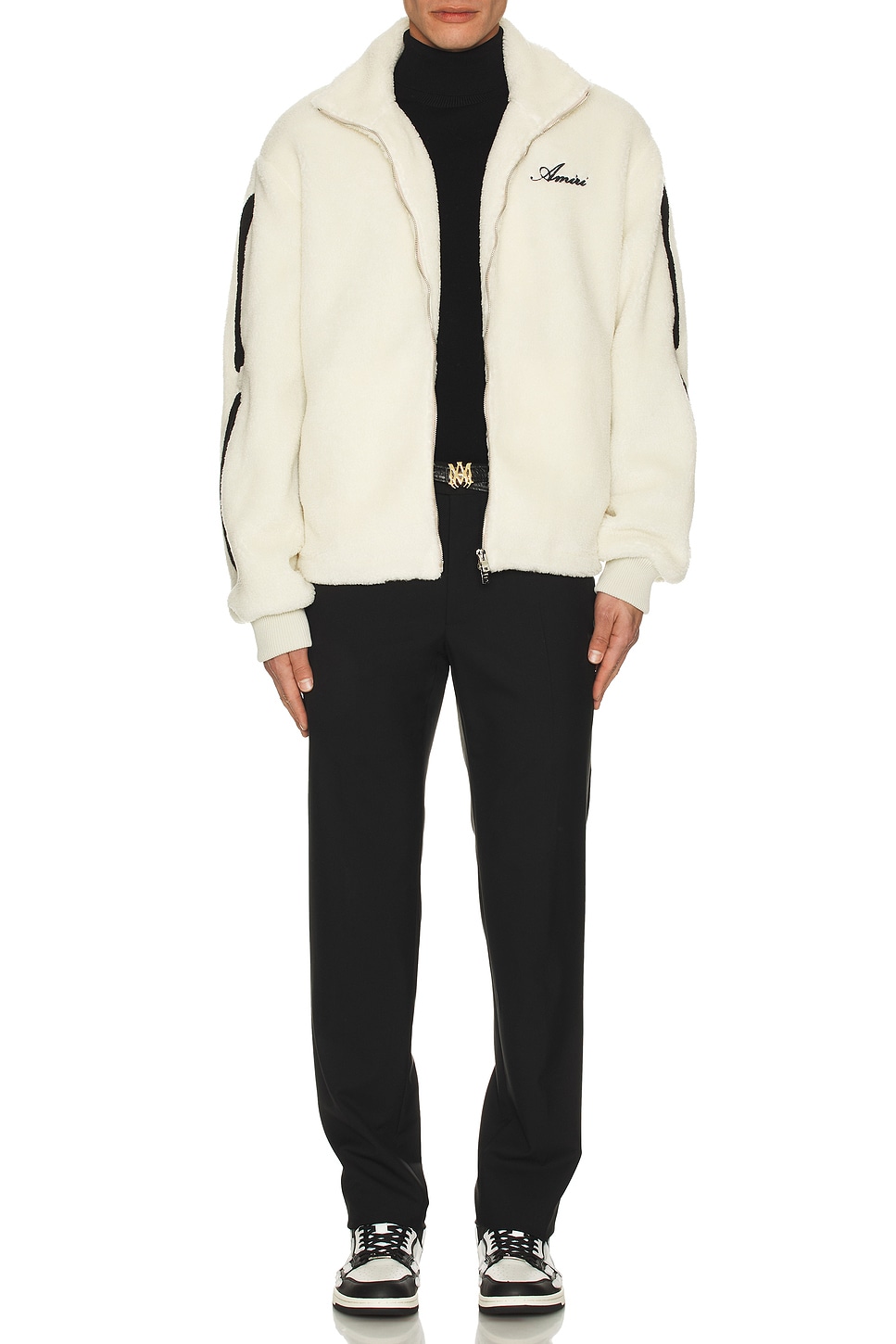 Image 1 of Amiri Bones Fleece Jacket in Alabaster