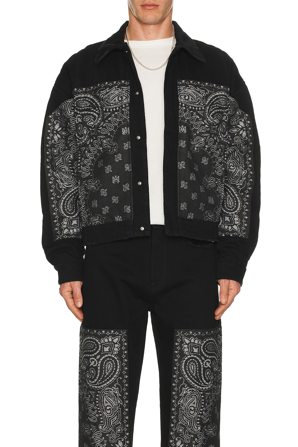 Bandana Jacquard Paneled Blouson - Thumbnail 4