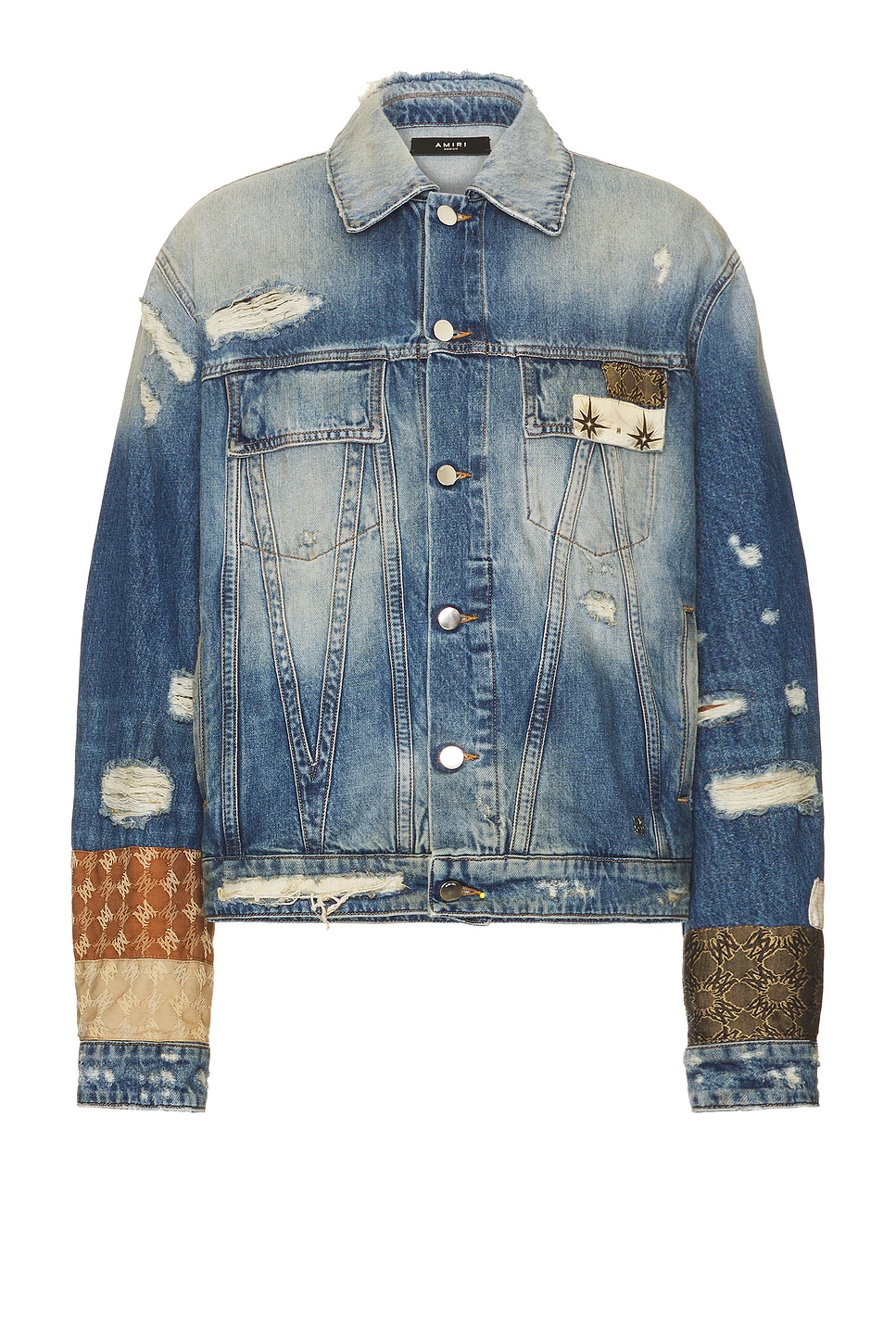 MA Quad Artpatch Trucker Jacket in Blue