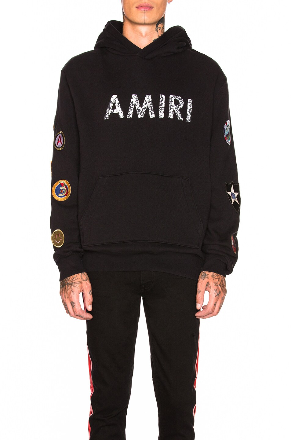 Image 1 of Amiri Patch Hoodie in Black & White