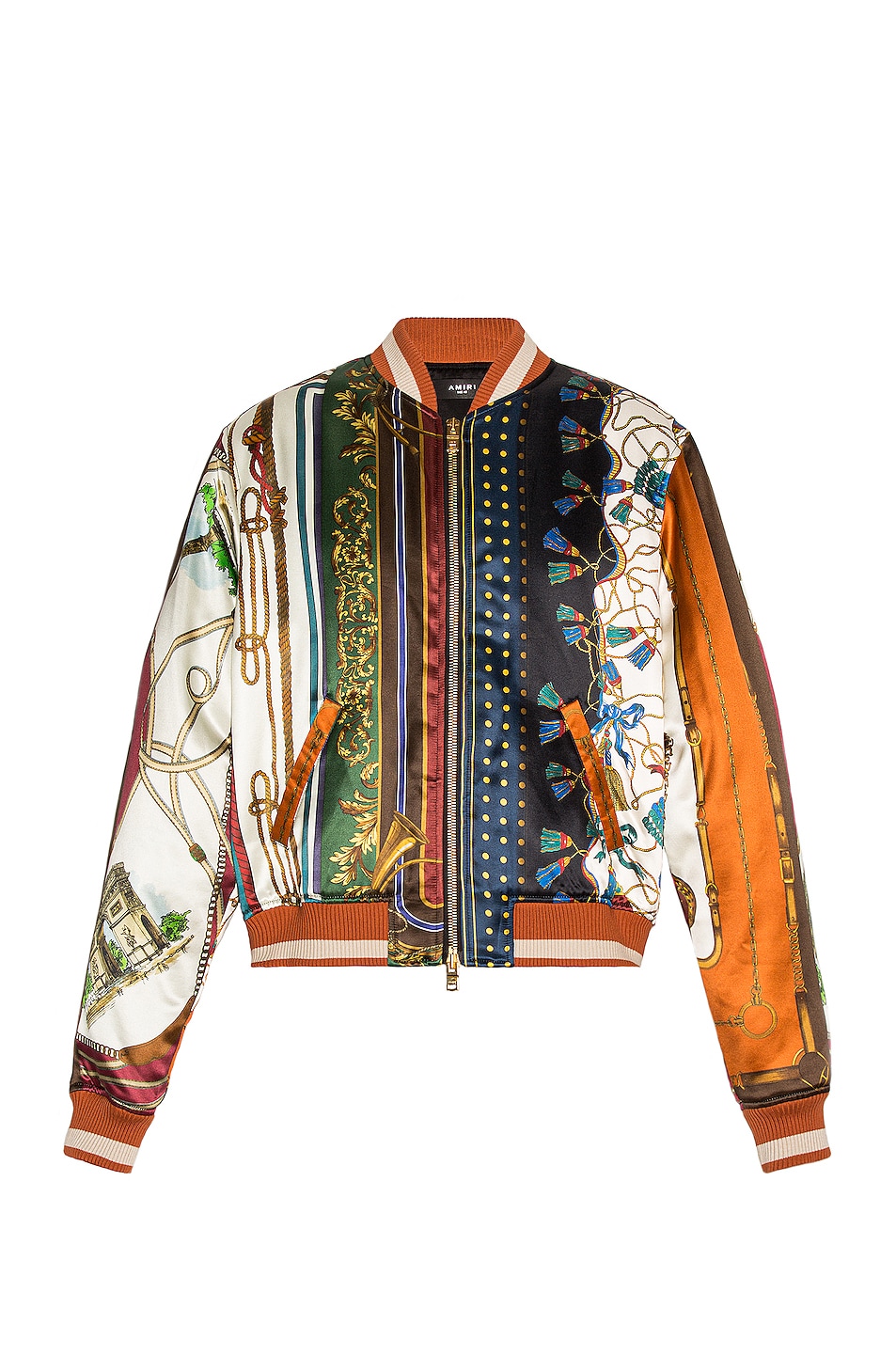 Image 1 of Amiri Scarf Patchwork Printed Bomber in Multi-Color