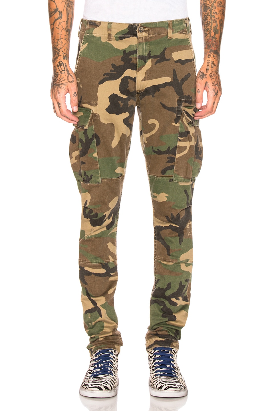 Image 1 of Amiri Stack Cargo Pants in Camo