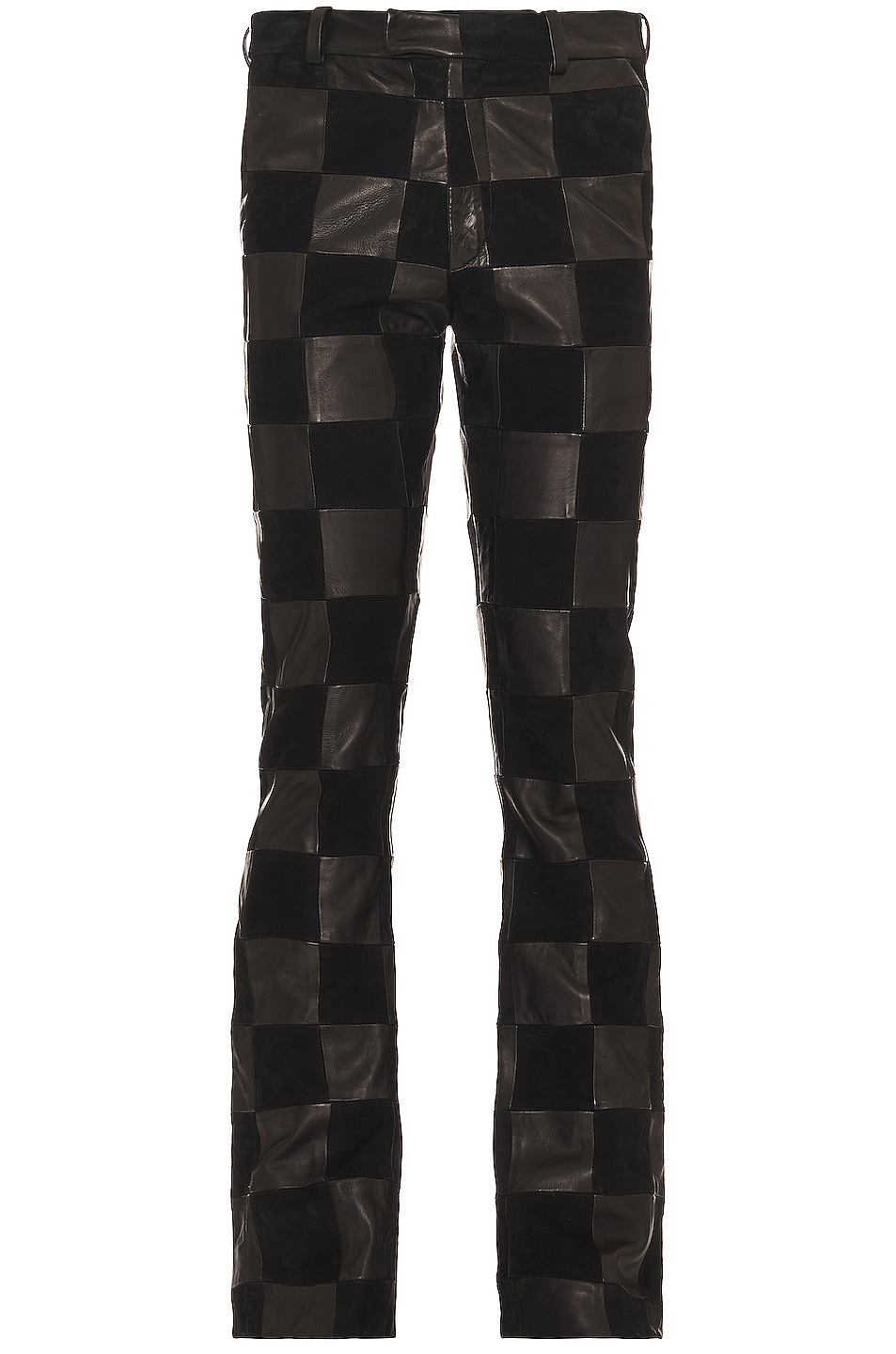 Image 1 of Amiri Mixed Check Patch Flare Pants in Black