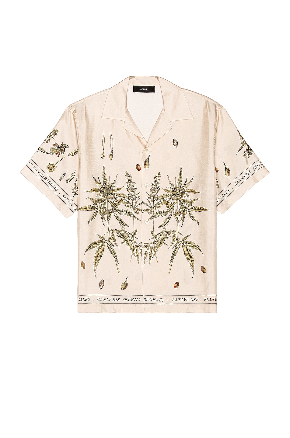 Image 1 of Amiri Botanical Leaves Short Sleeve Shirt in Natural
