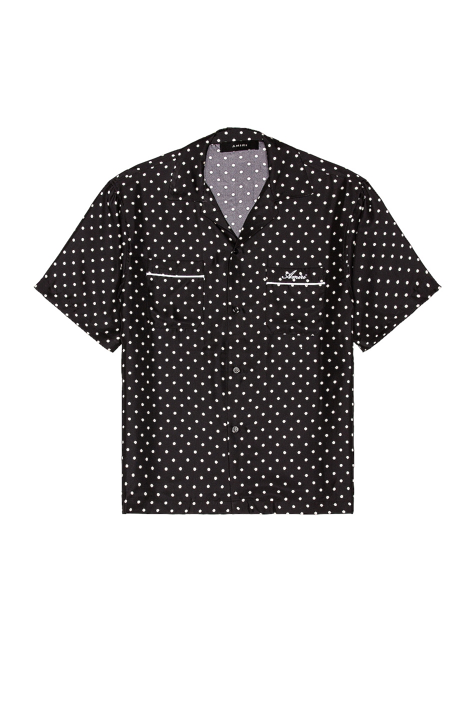 Image 1 of Amiri Polka Dots Short Sleeve Shirt in Black & Natural
