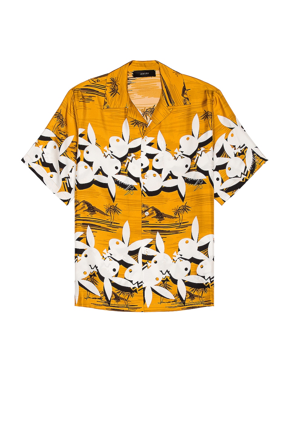Image 1 of Amiri Playboy Aloha Shirt in Gold