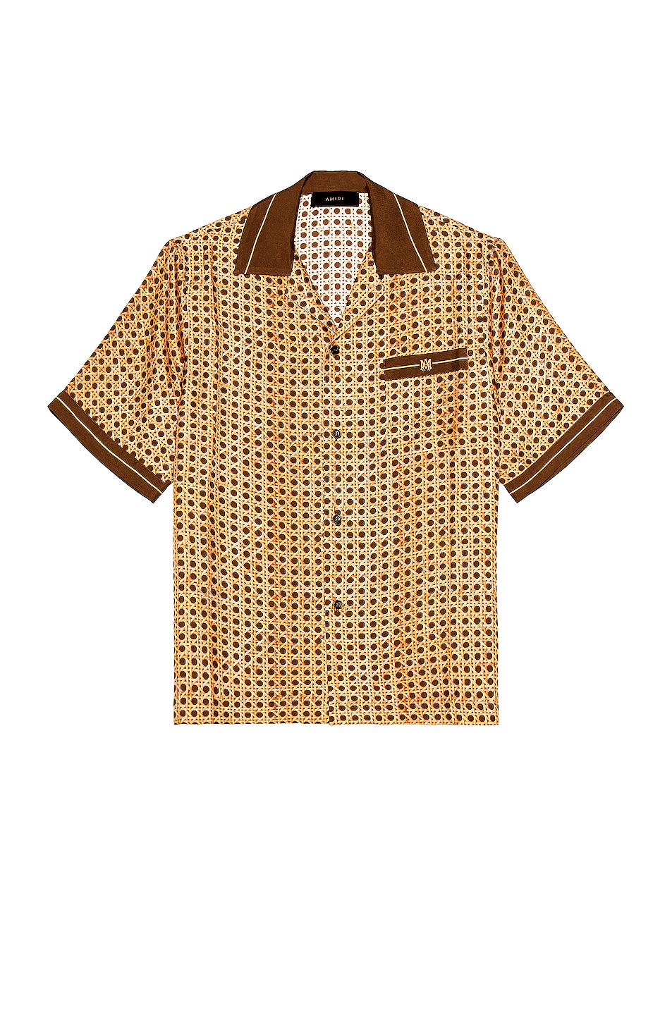 Image 1 of Amiri Weave Bowling Shirt in Brown