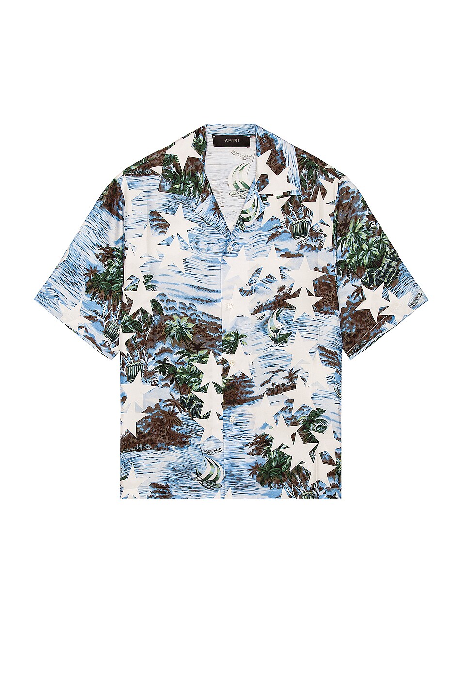 Image 1 of Amiri Tropical Star Camp Shirt in Blue