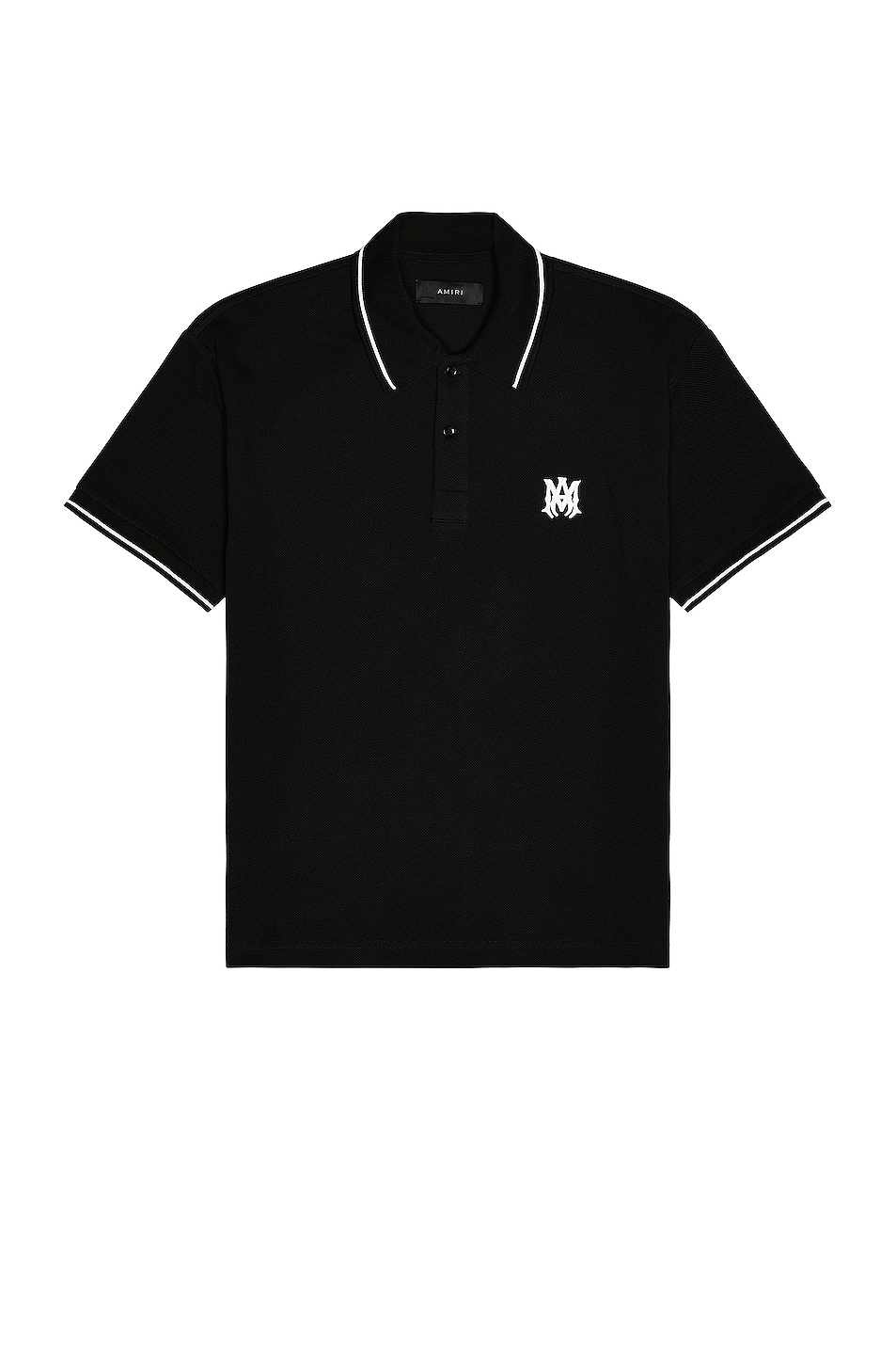 Image 1 of Amiri Solid Short Sleeve Polo in Black