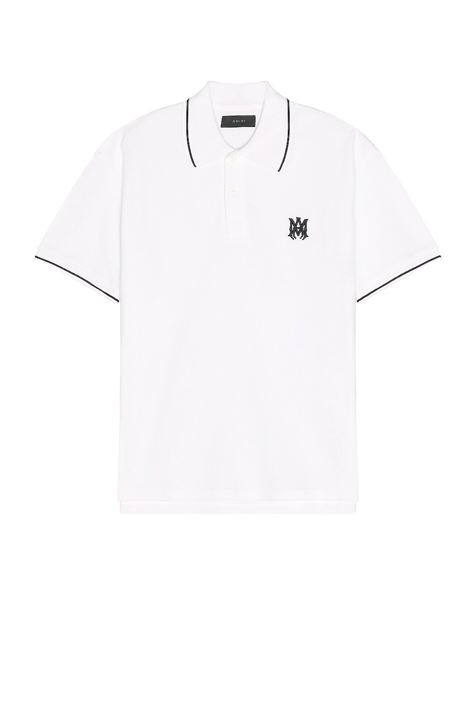 Image 1 of Amiri Solid Short Sleeve Polo in White