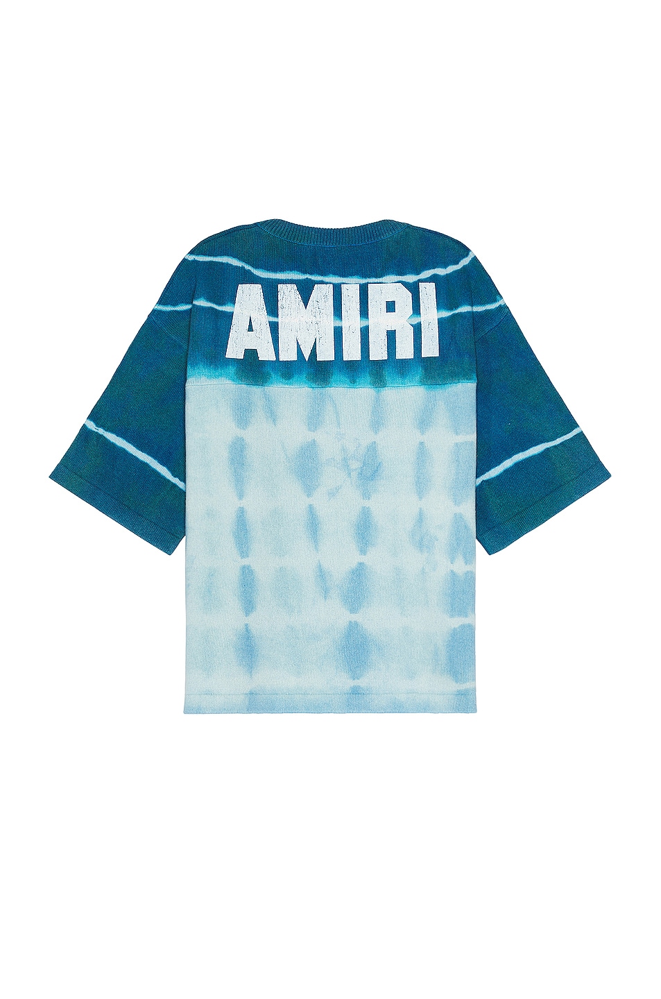 Image 1 of Amiri Tie Dye Knit Football Jersey Tee in Blue