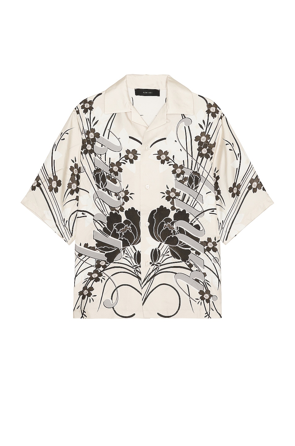 Image 1 of Amiri Floral Bowling Shirt in Alabaster