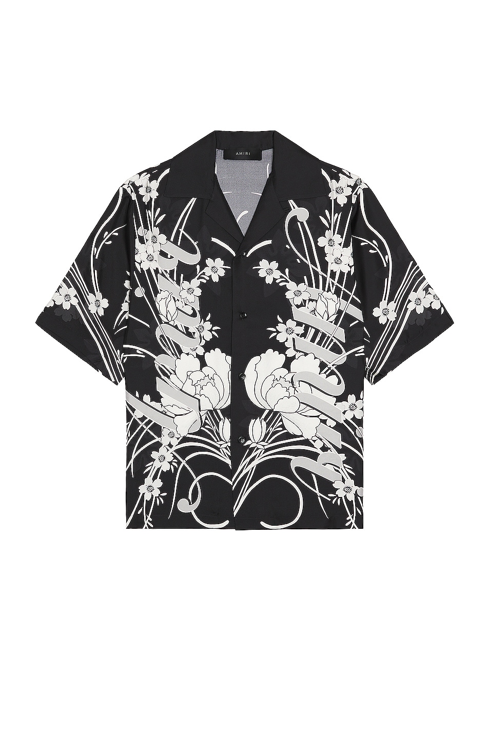 Image 1 of Amiri Floral Bowling Shirt in Black