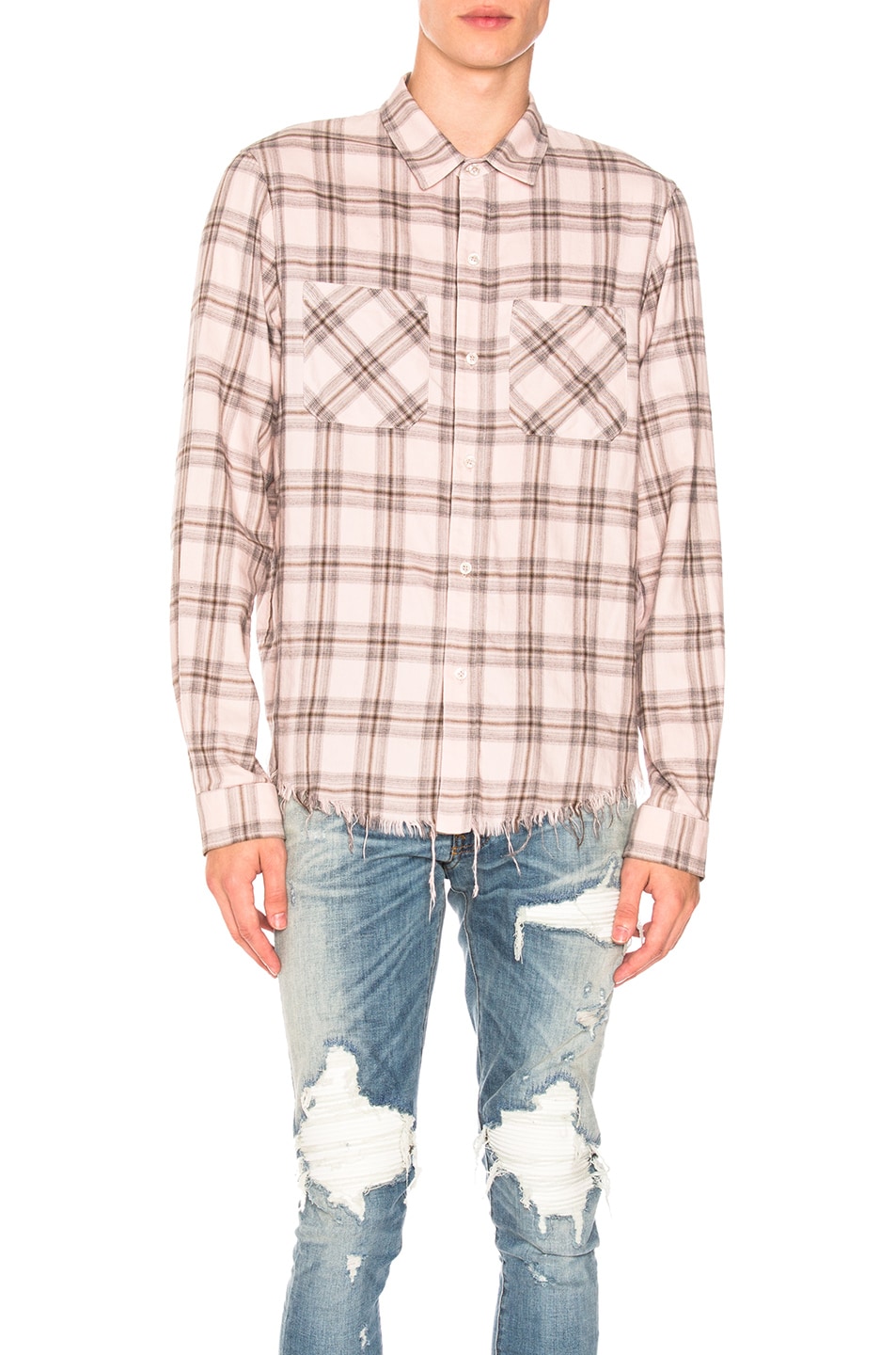 Image 1 of Amiri Faded Plaid Shirt in Pink