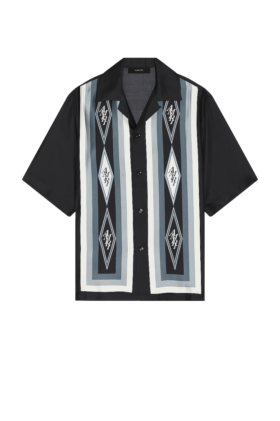 Image 1 of Amiri Diamond Bowling Shirt in Black