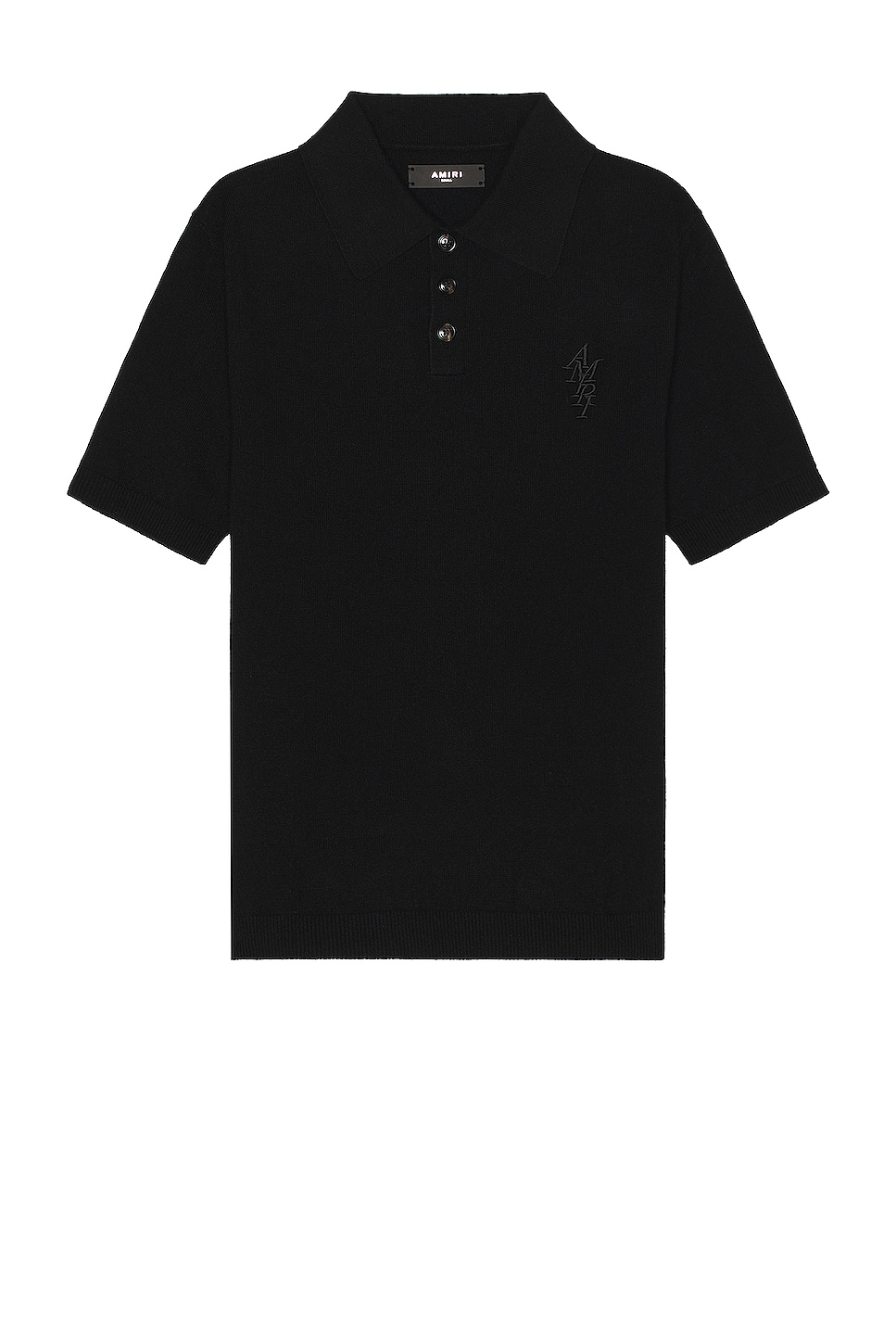 Image 1 of Amiri Stack Short Sleeve Polo in Black
