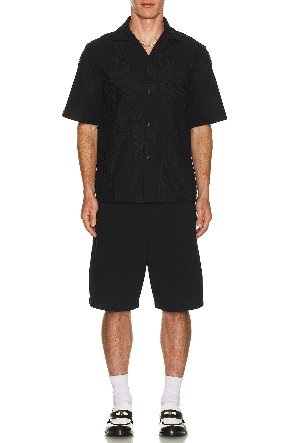 Image 1 of Amiri Paisley Palm Camp Shirt in Black