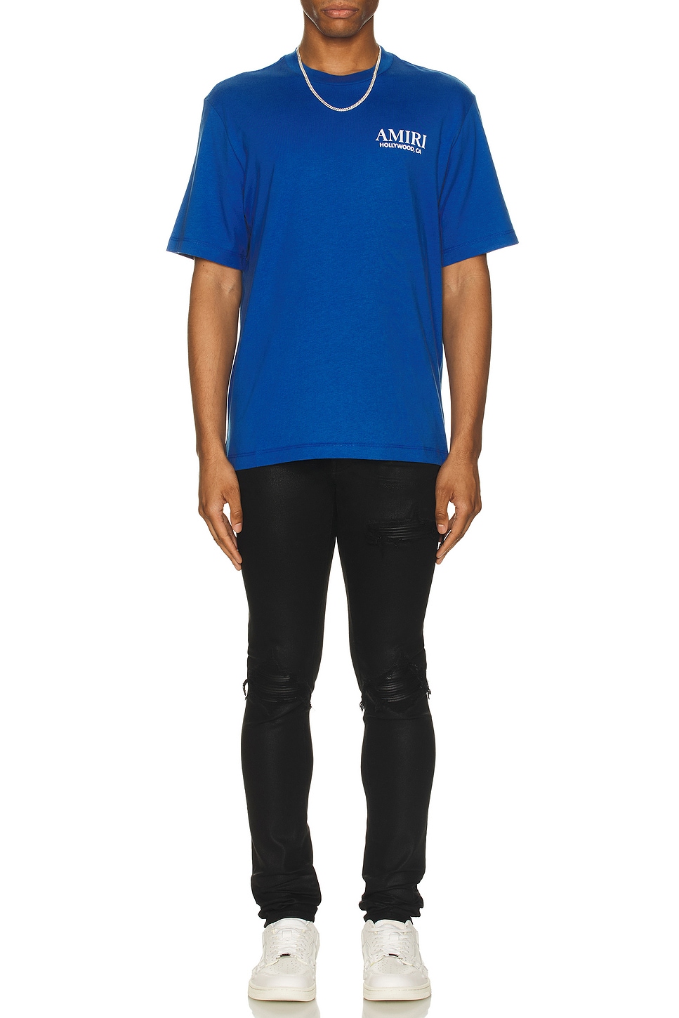 Image 1 of Amiri Bones Stacked Tee in Blue
