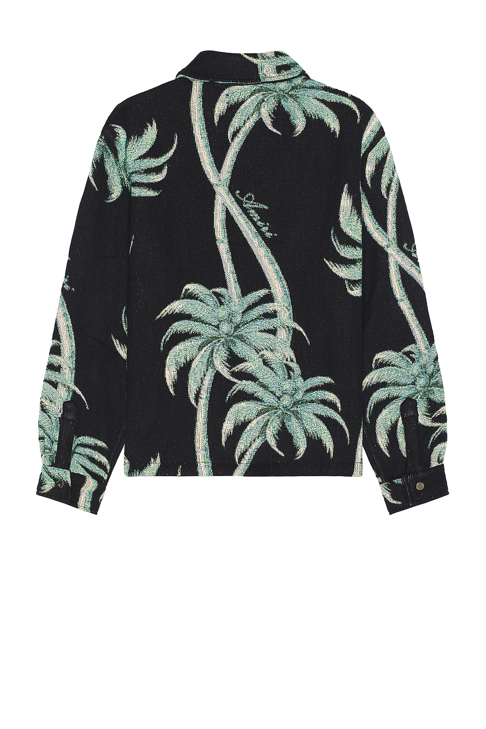 Shop Amiri Palm Tapestry Overshirt In Black