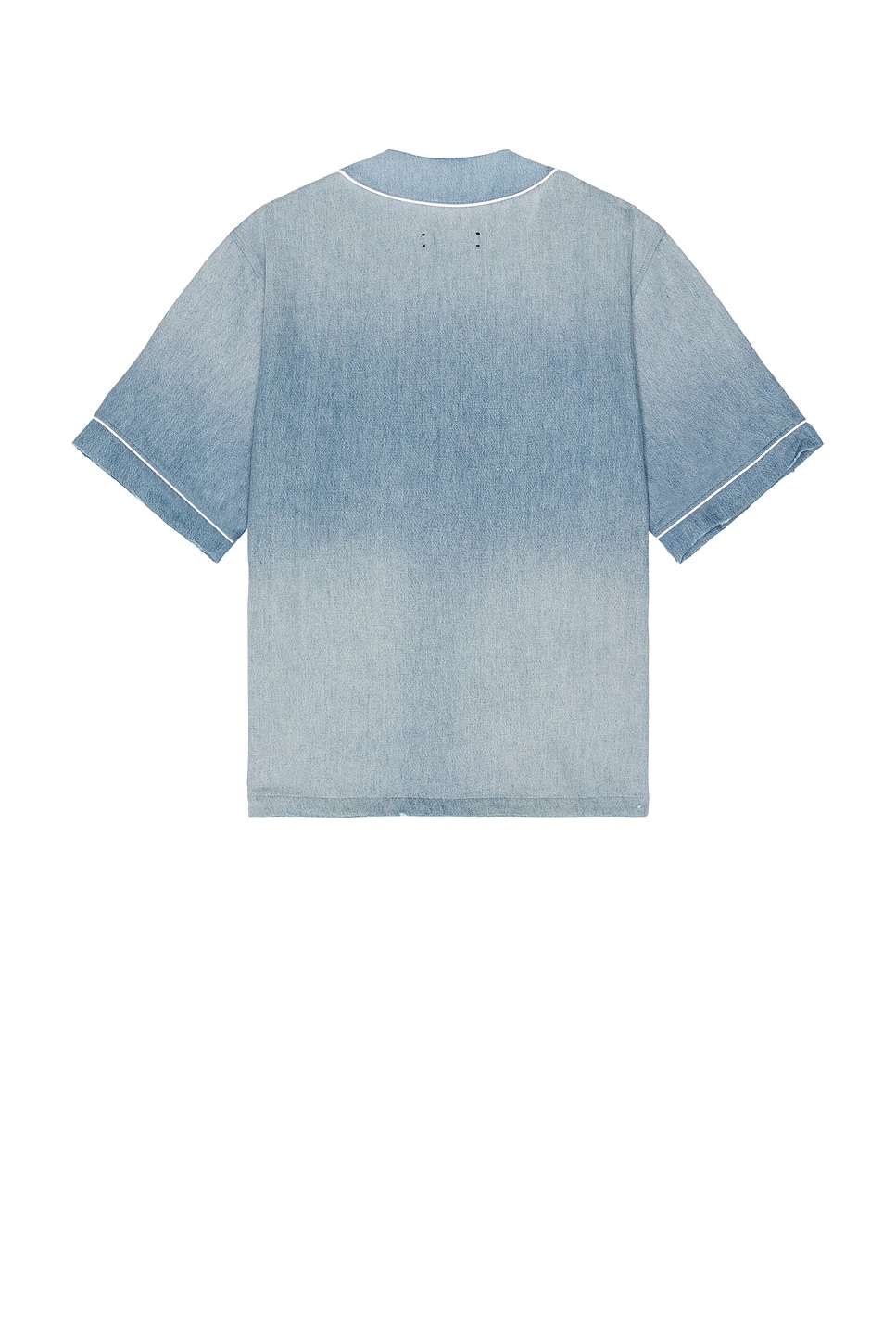 Shop Amiri Sunfaded Baseball Shirt In Perfect Indigo