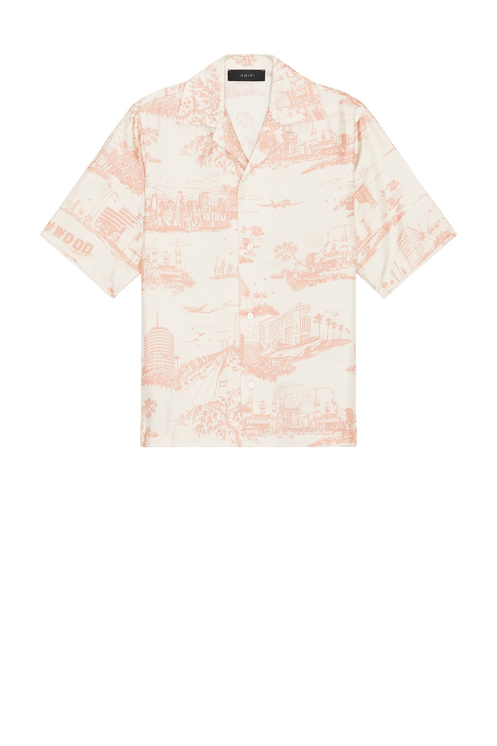 Shop Amiri La Landmark Bowling Shirt In Alabaster