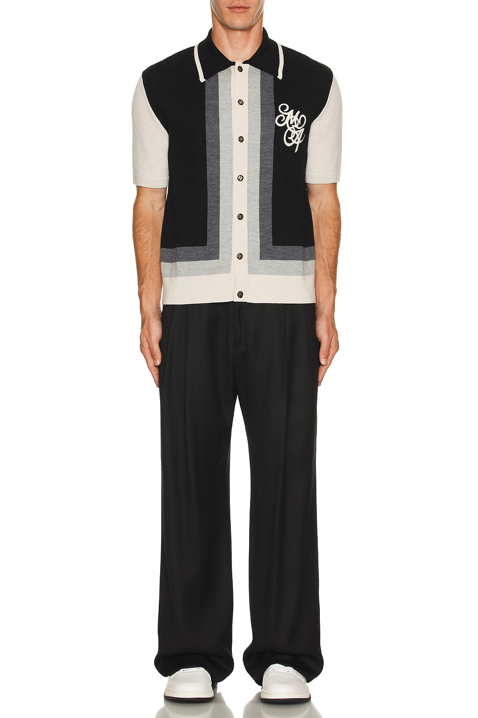 Image 1 of Amiri MA Swirl Retro Shirt in Birch Black