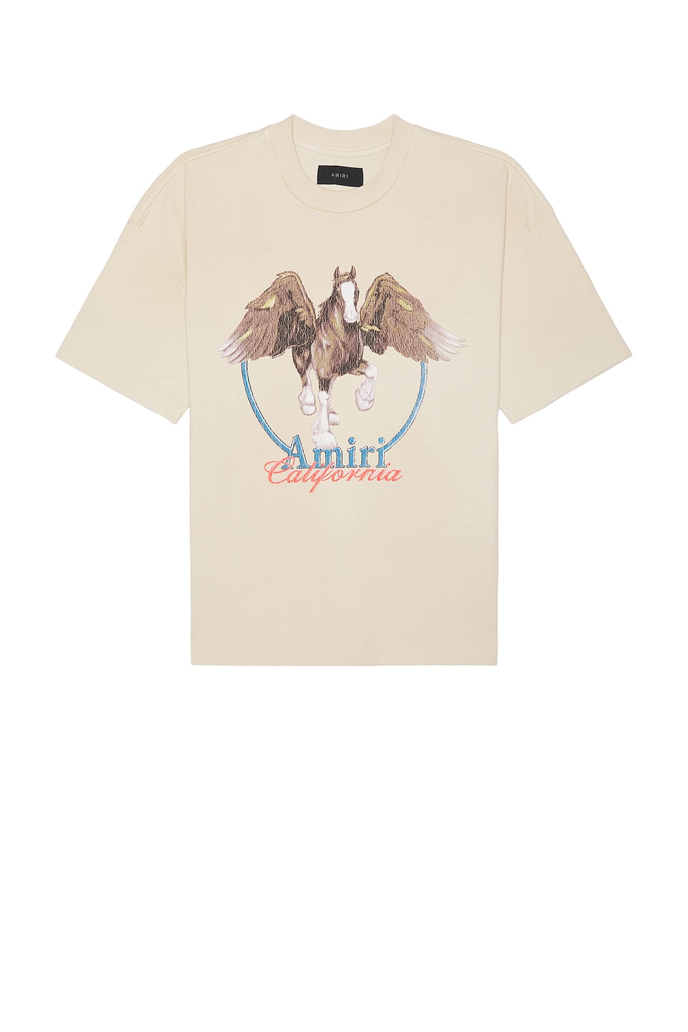 Vintage Wash Pegasus Tee in Beige