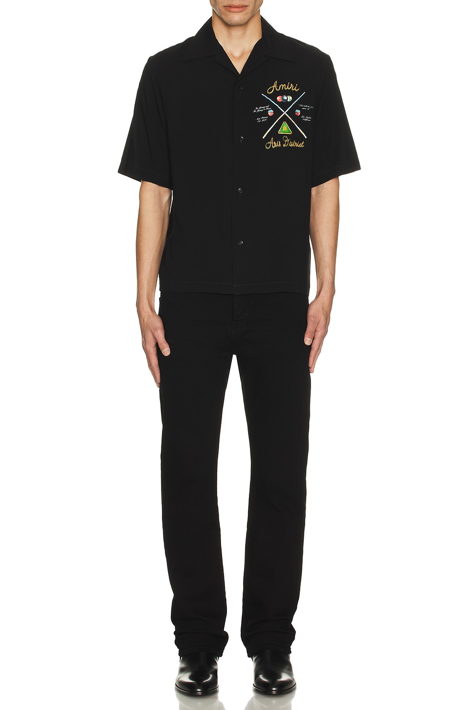 Image 1 of Amiri Pool Cue Bowling Shirt in Black