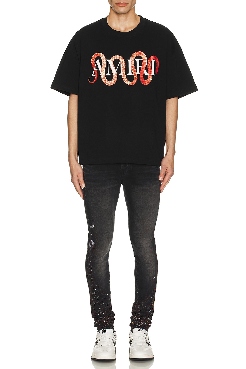 Image 1 of Amiri Snake Tee in Black