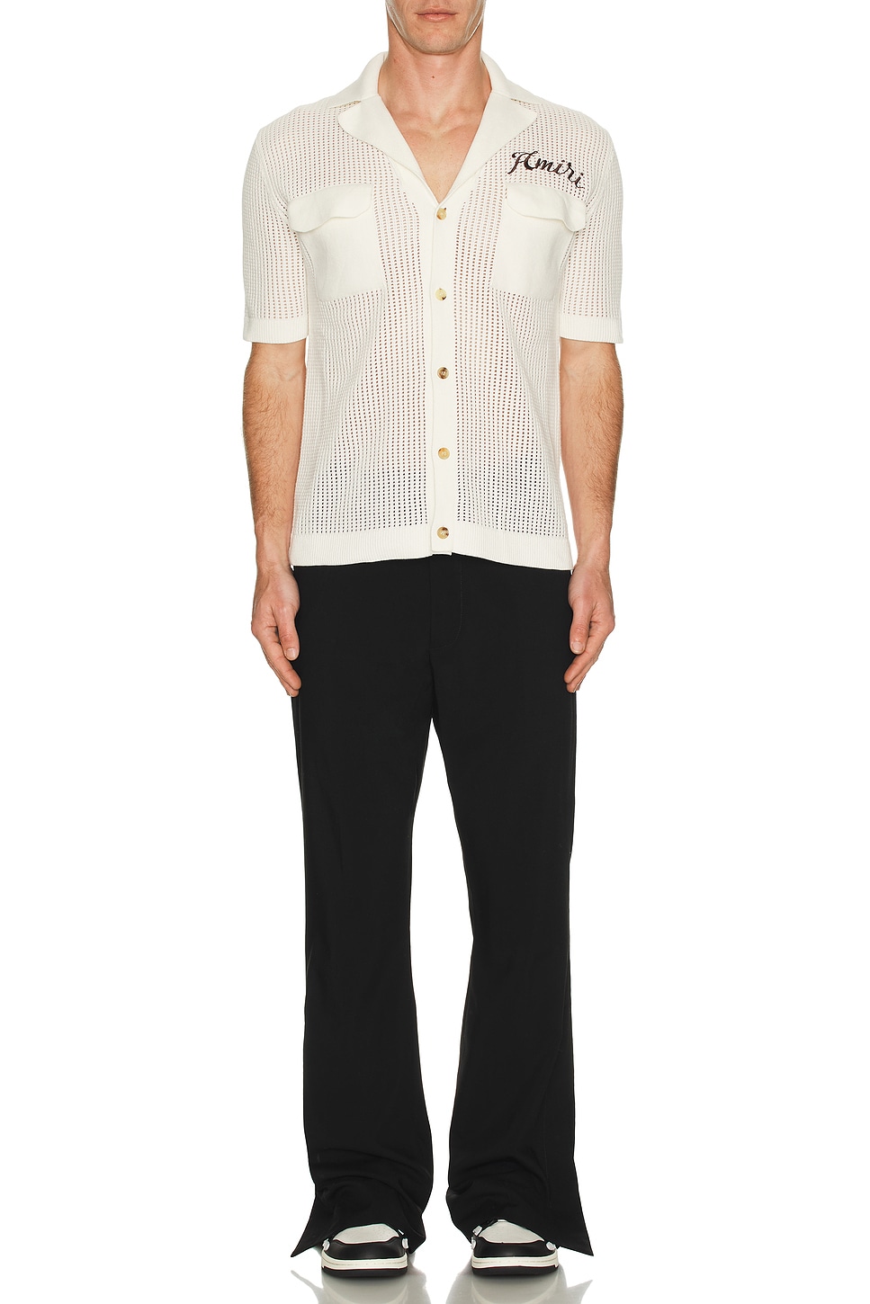 Image 1 of Amiri Mesh Polo in Sand