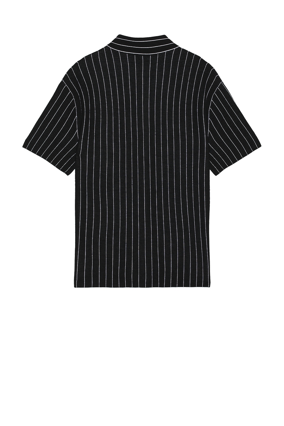 Amiri Striped Merino Wool Polo Shirt In Black