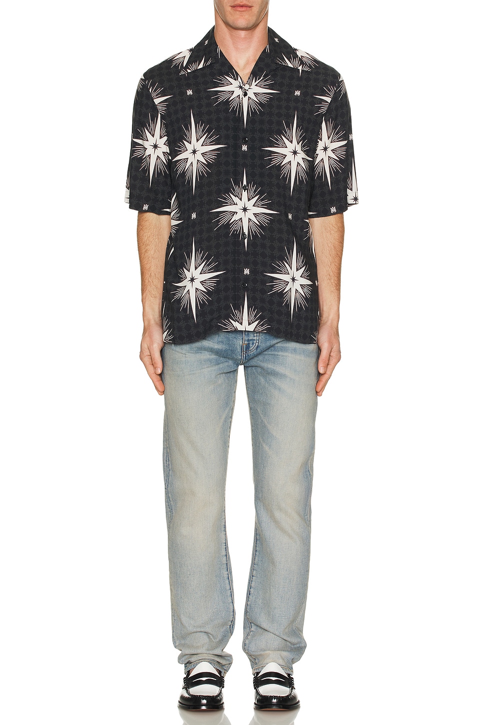 Image 1 of Amiri Starburst Camp Shirt in Black