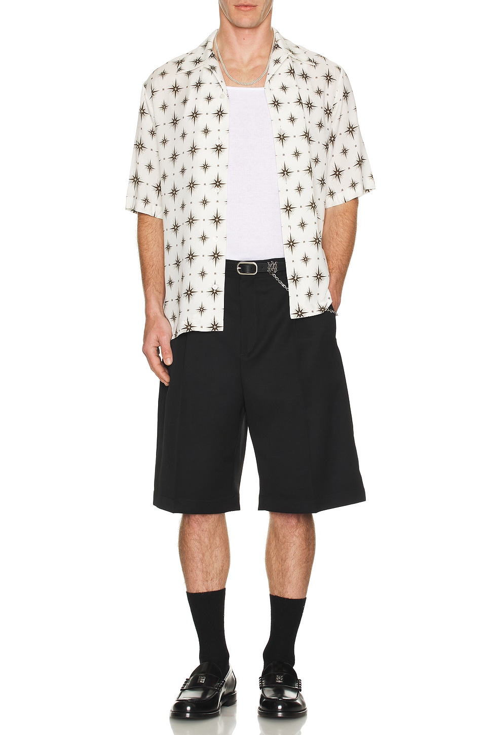 Image 1 of Amiri Micro Starburst Camp Shirt in Ivory