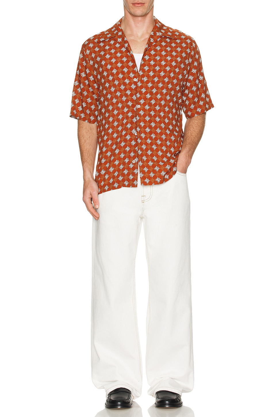 Image 1 of Amiri MA Quad Camp Shirt in Burnt Orange