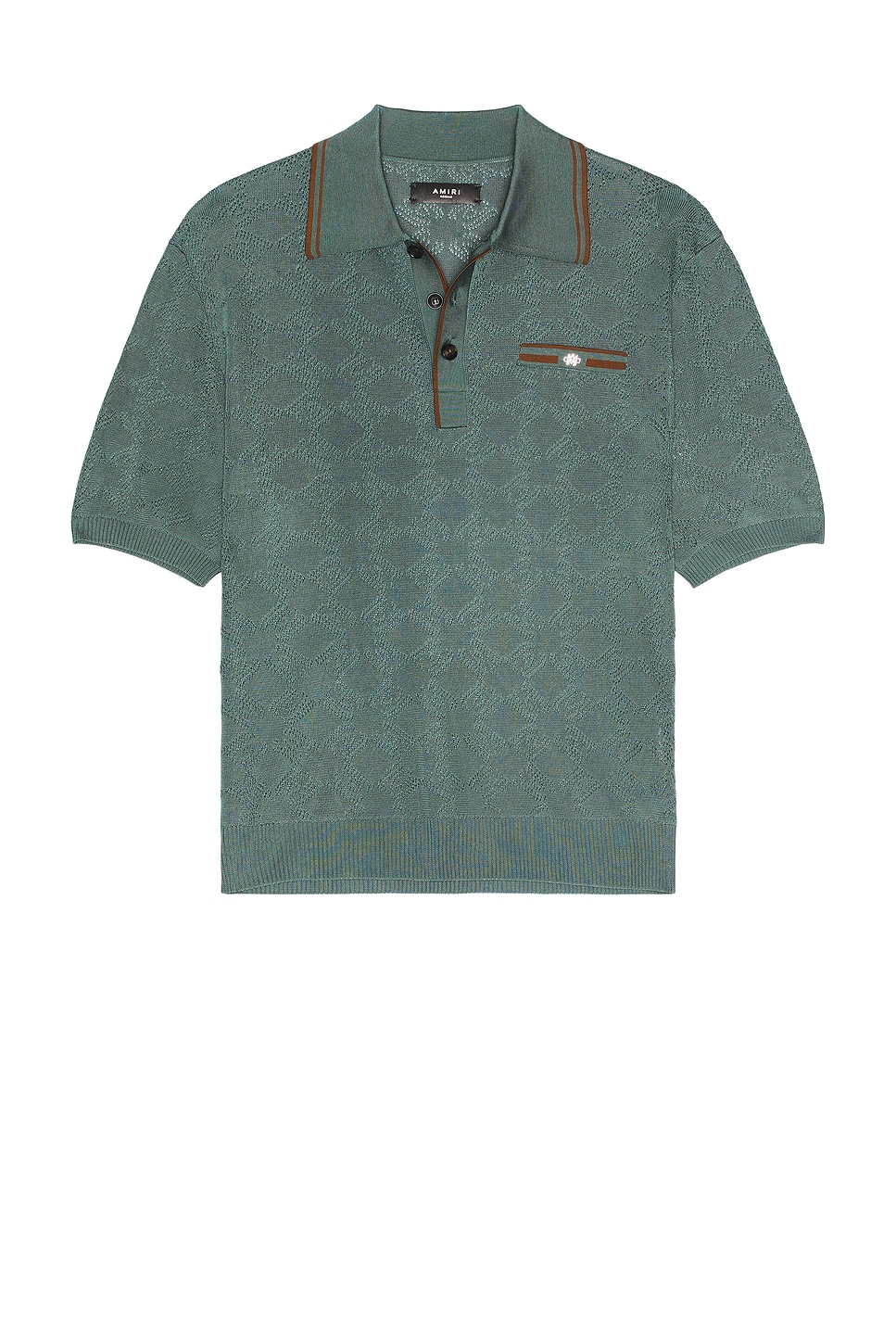 Image 1 of Amiri MA Mesh Polo in Marine