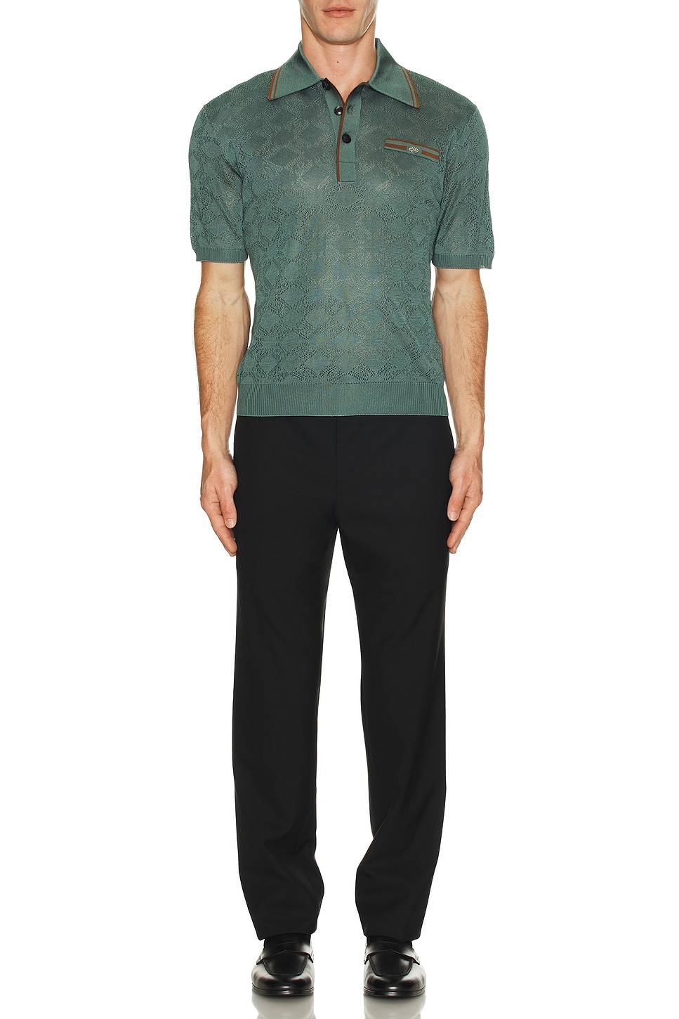 Image 1 of Amiri MA Mesh Polo in Marine