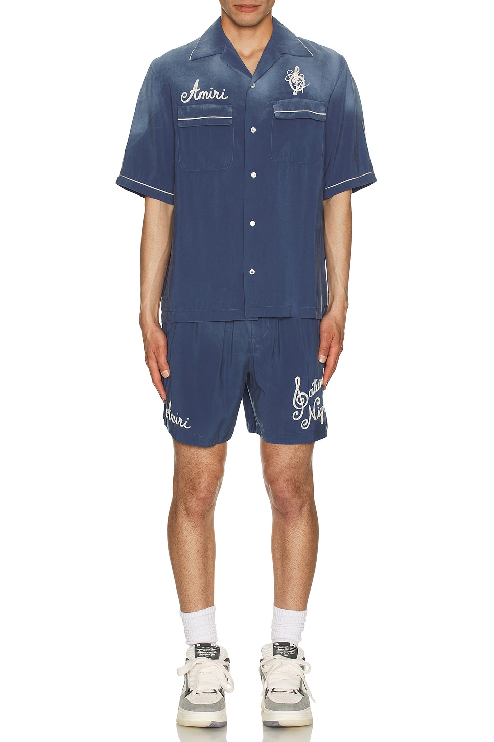Image 1 of Amiri Saturday Night Camp Shirt in Navy