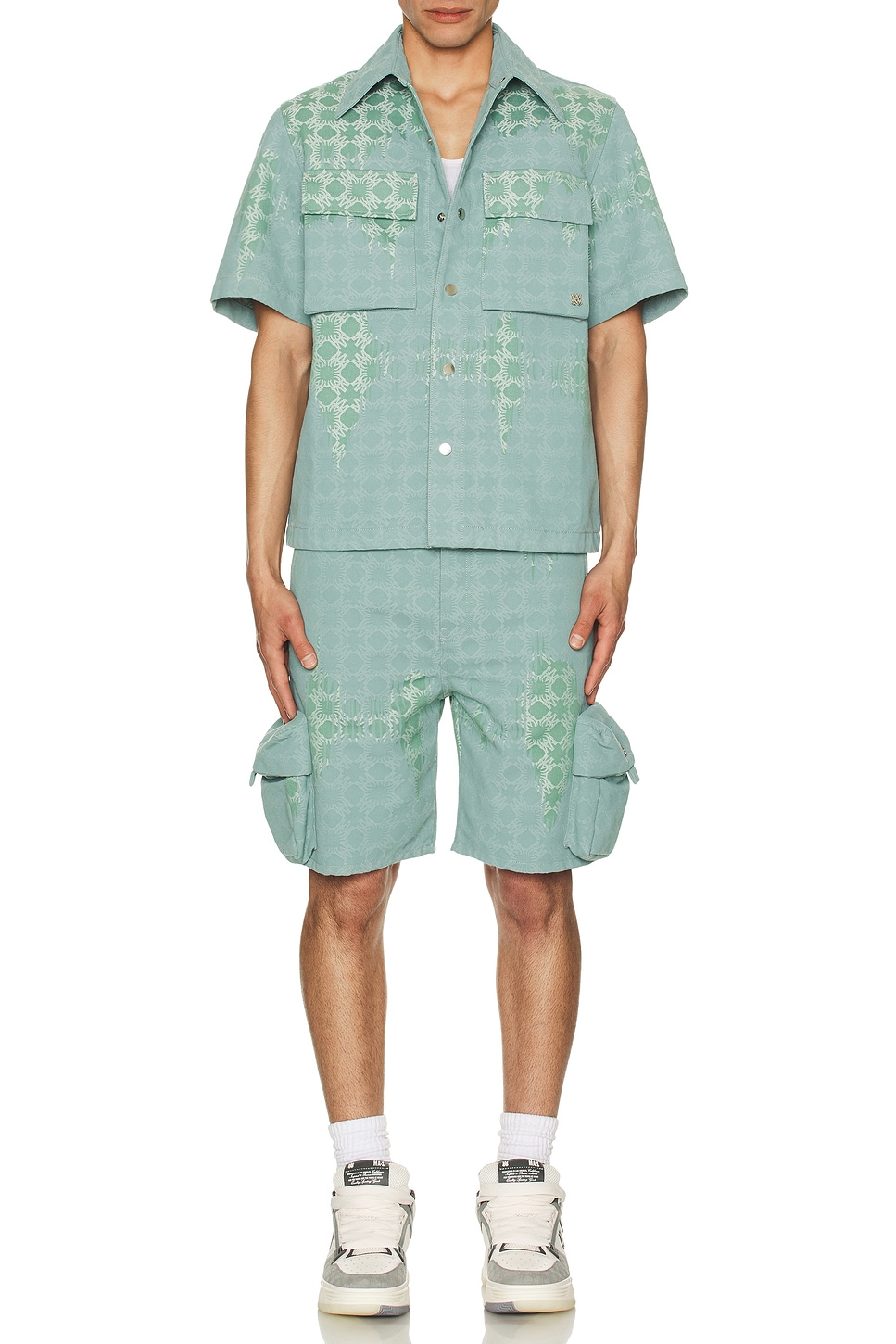 Image 1 of Amiri MA Quad Bleached Shirt in Bleach MA Quad