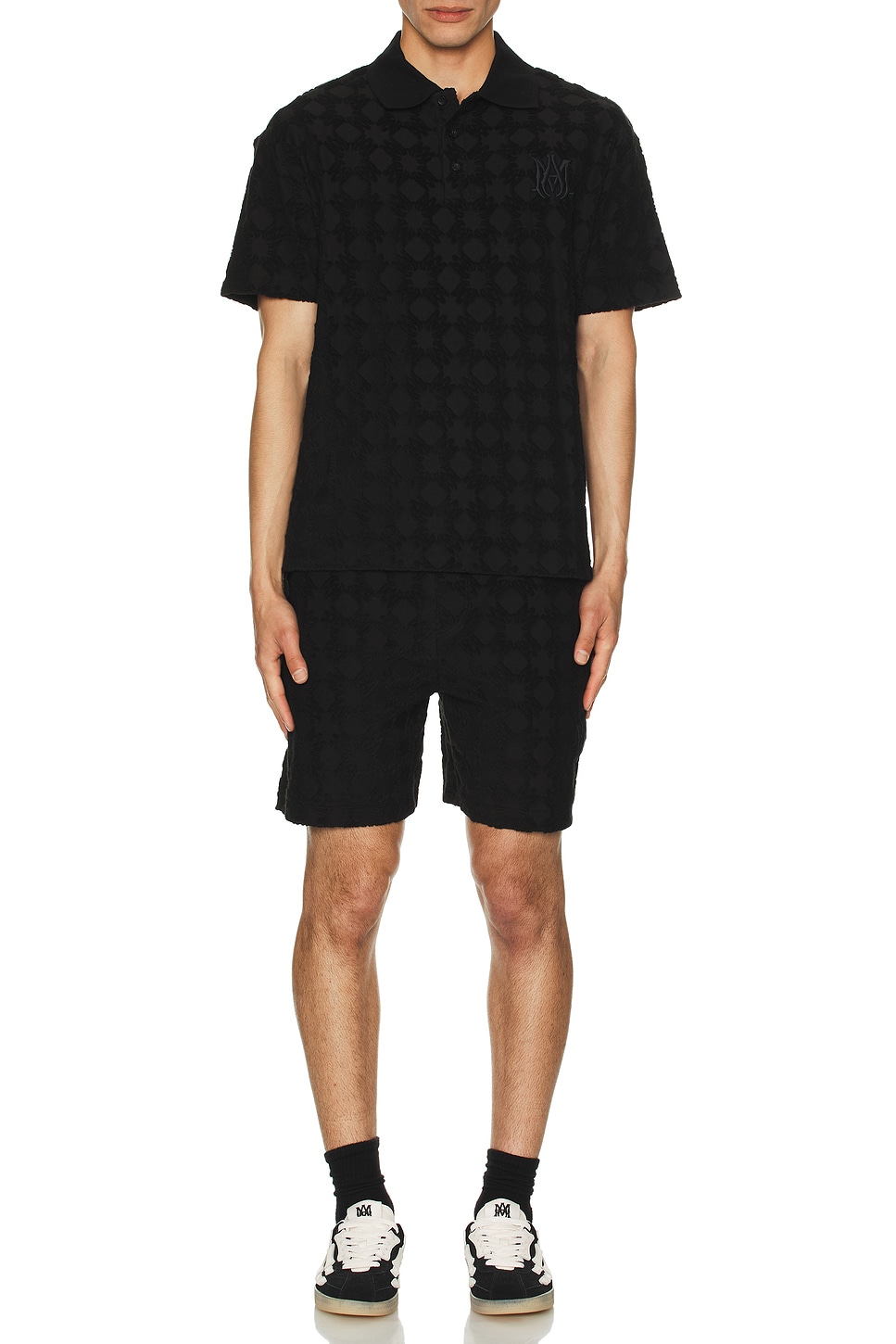 Image 1 of Amiri MA Quad Toweling Polo in Black
