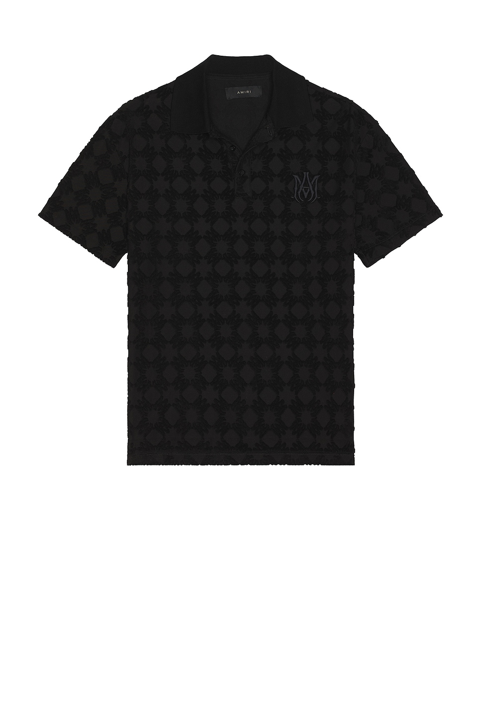 MA Quad Towelling Polo in Black