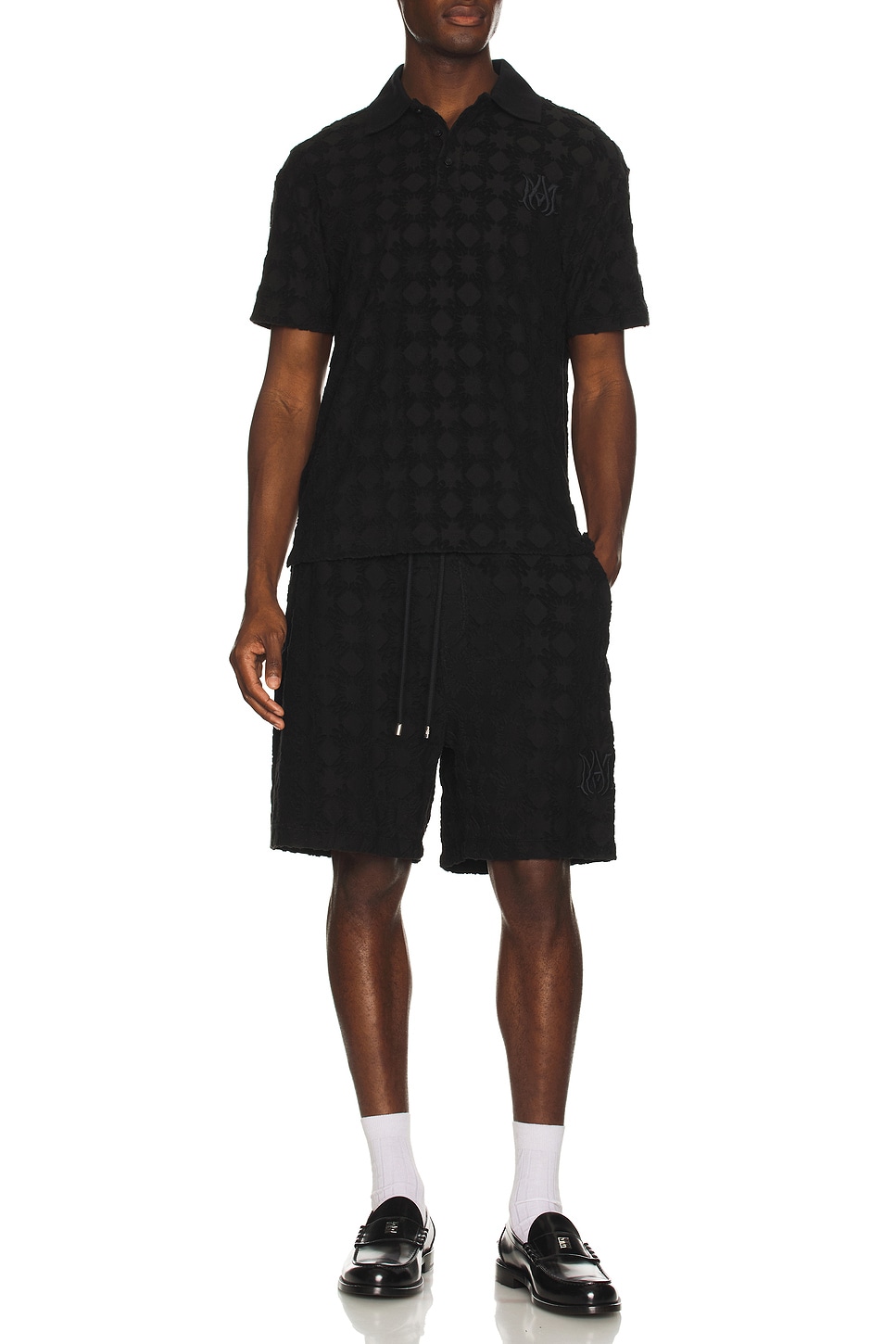 Image 1 of Amiri MA Quad Towelling Polo in Black