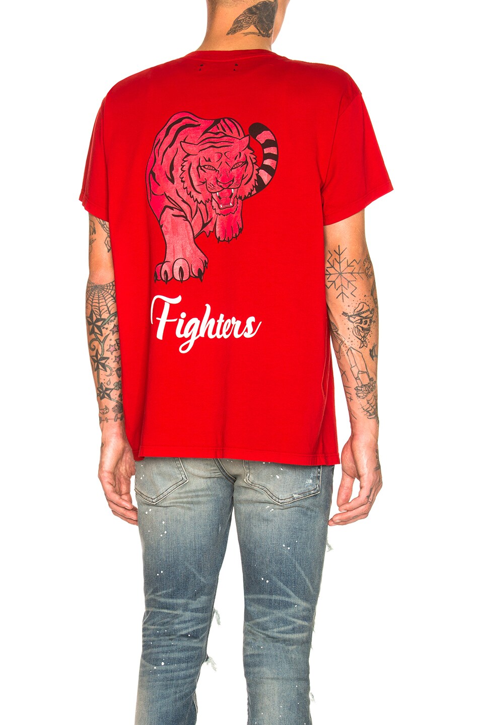 Image 1 of Amiri Fighters Tee in Red & White