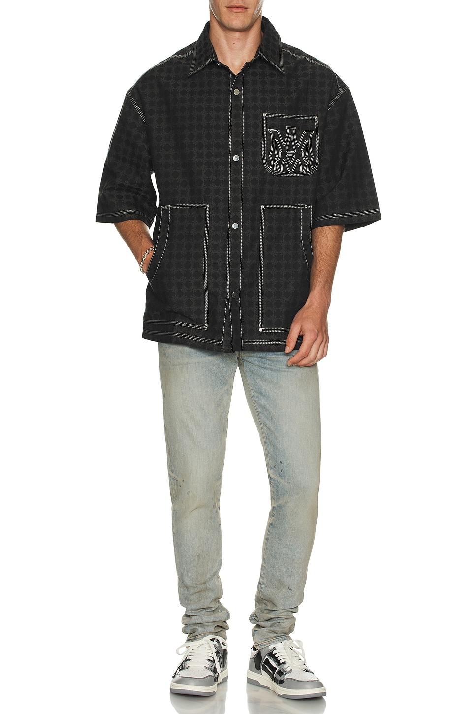 Image 1 of Amiri MA Quad Work Shirt in Black