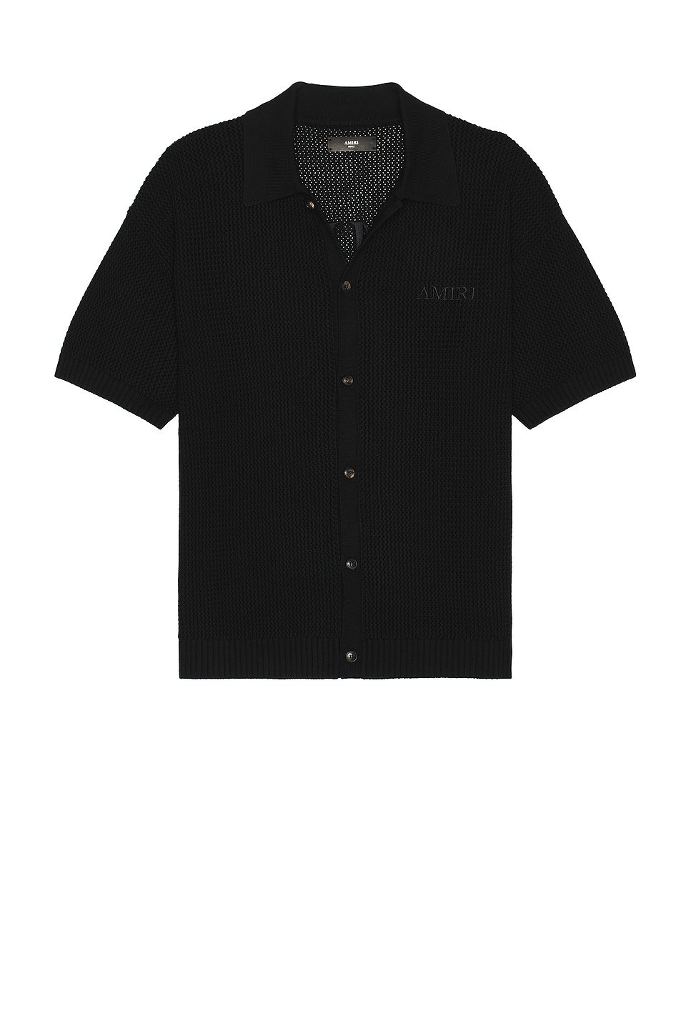 Crochet Mesh Shirt in Black