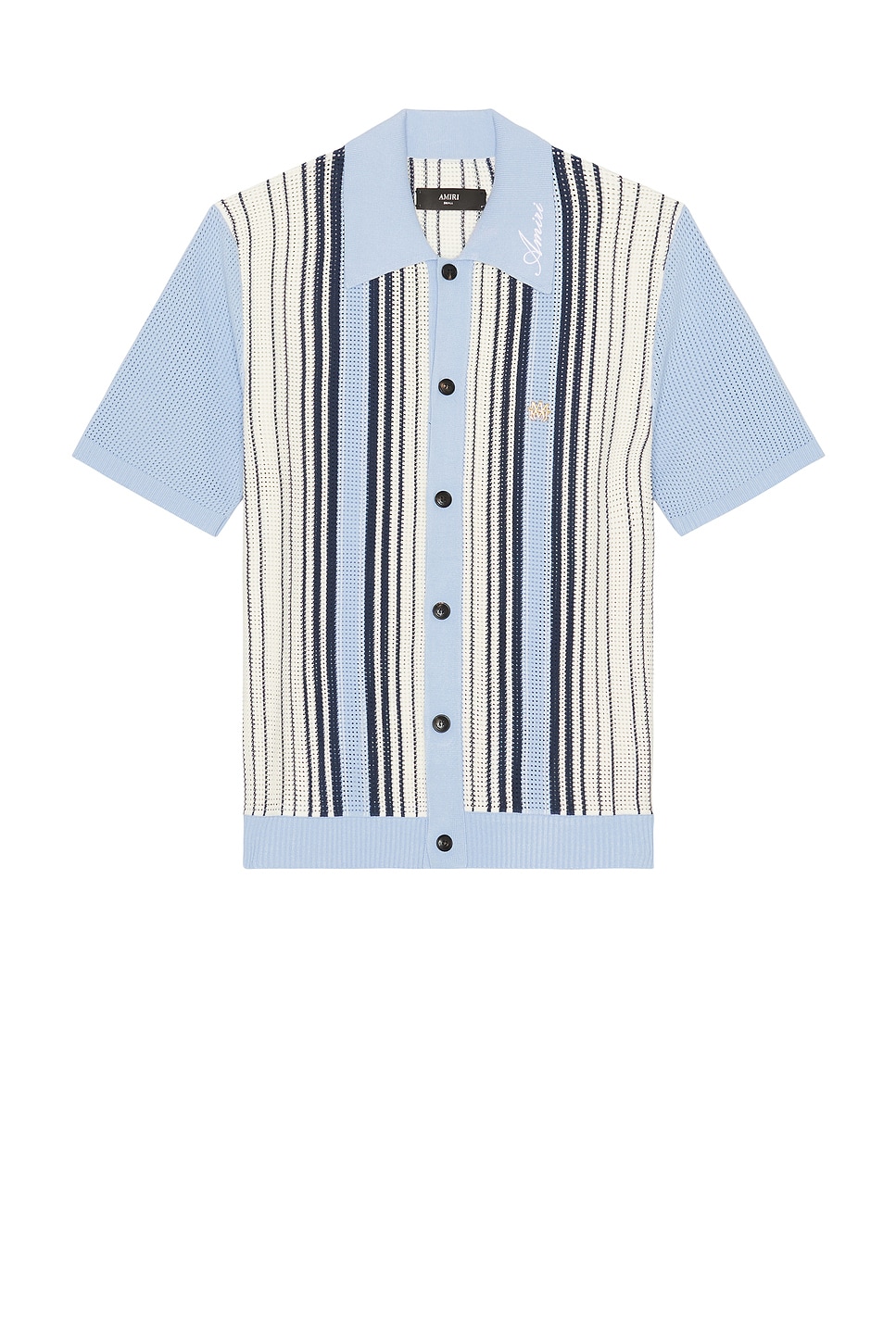 Image 1 of Amiri Script Stripe Shirt in Ashley Blue