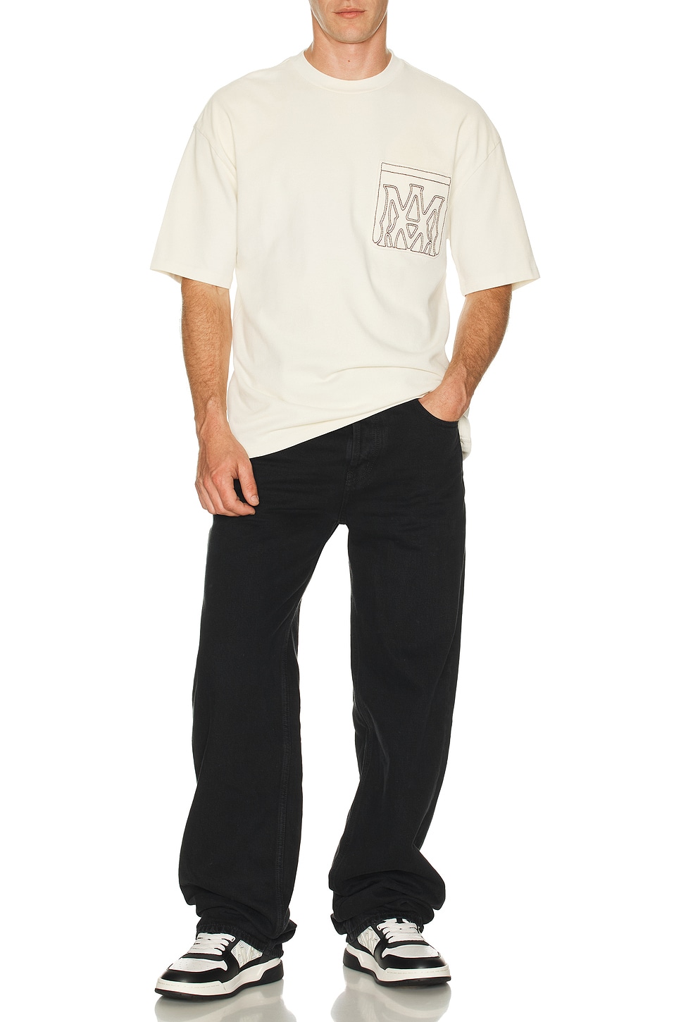 Image 1 of Amiri MA Outline Oversized Tee in Ivory