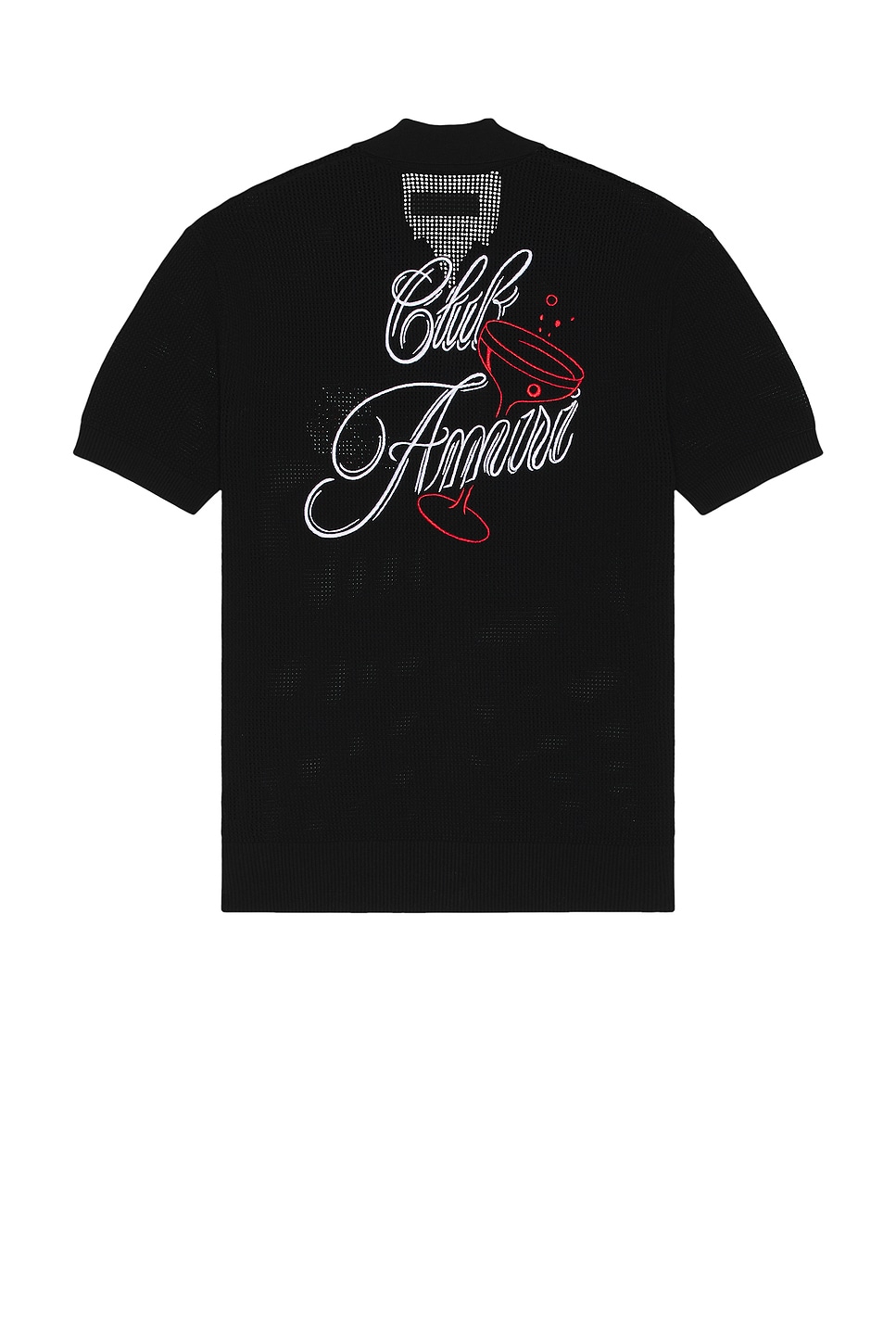 Image 1 of Amiri Club Amiri Crochet Shirt in Black