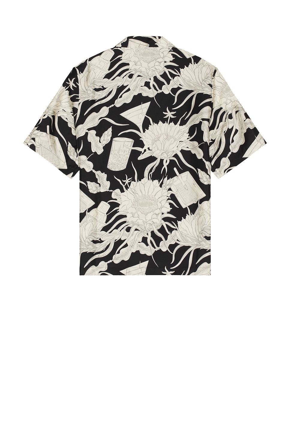 Amiri Floral-print Short-sleeved Shirt In Black